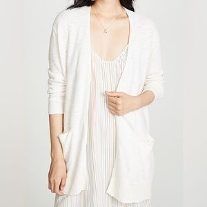 Madewell Open-Front Cardigan Womens Small Cream Cotton